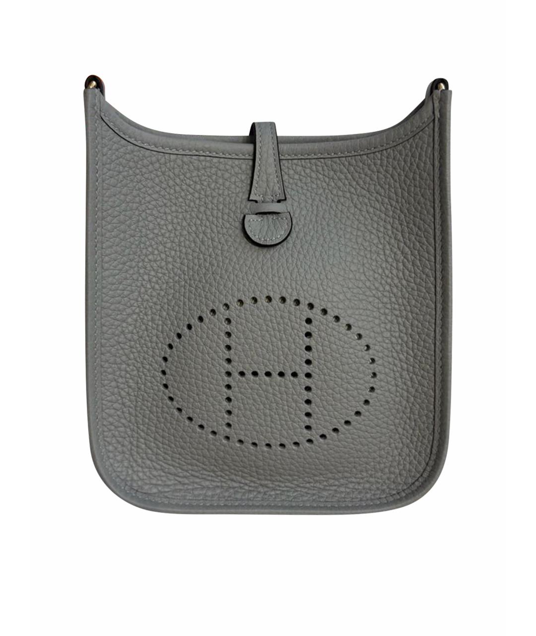 HERMES Серая кожаная сумка через плечо, фото 1