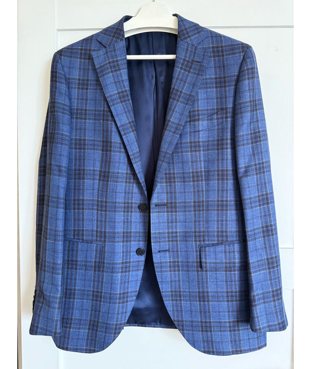 KITON Синий шерстяной пиджак, фото 5