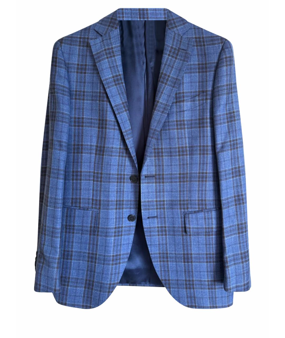 KITON Синий шерстяной пиджак, фото 1