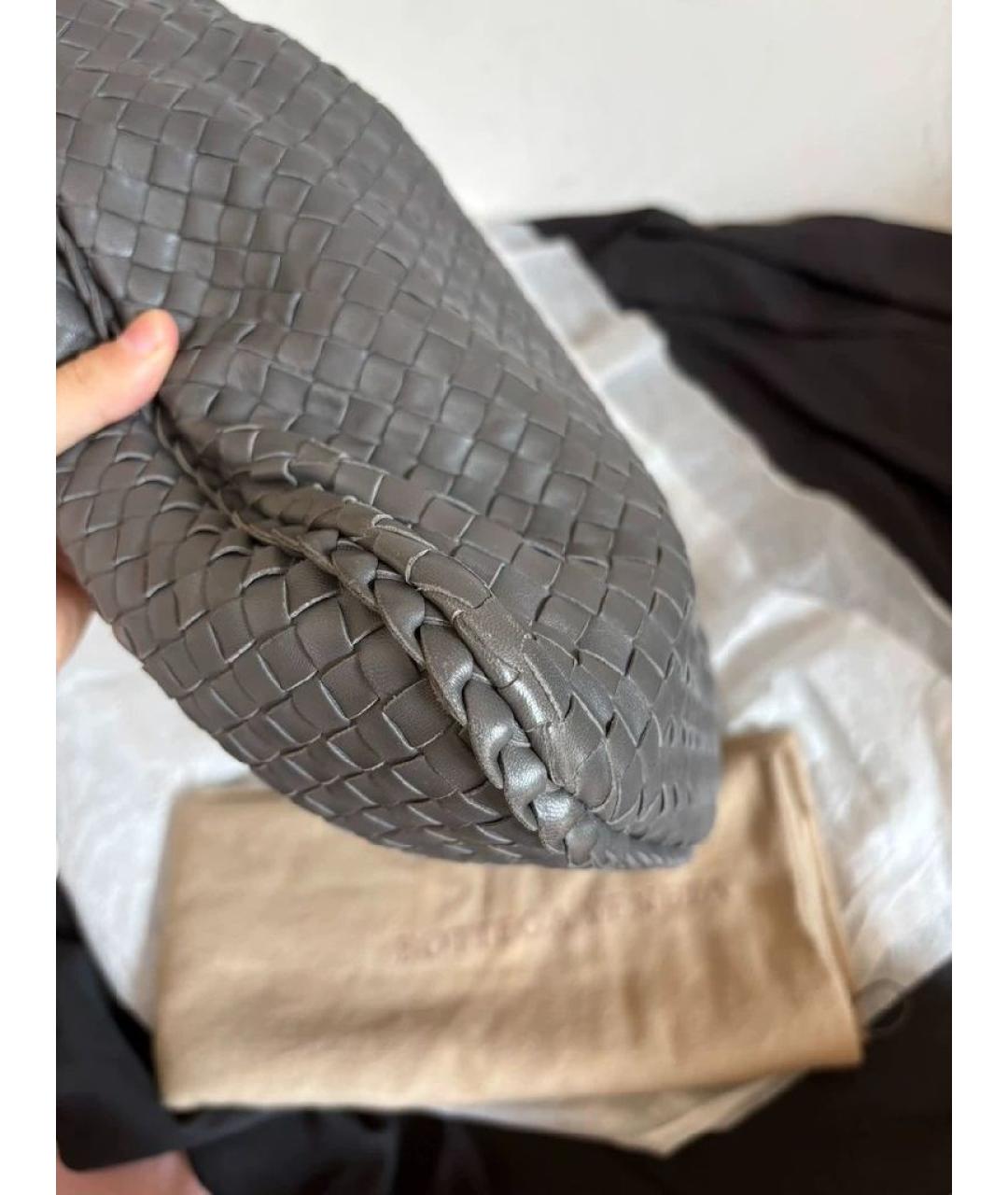 BOTTEGA VENETA Серая кожаная сумка через плечо, фото 4