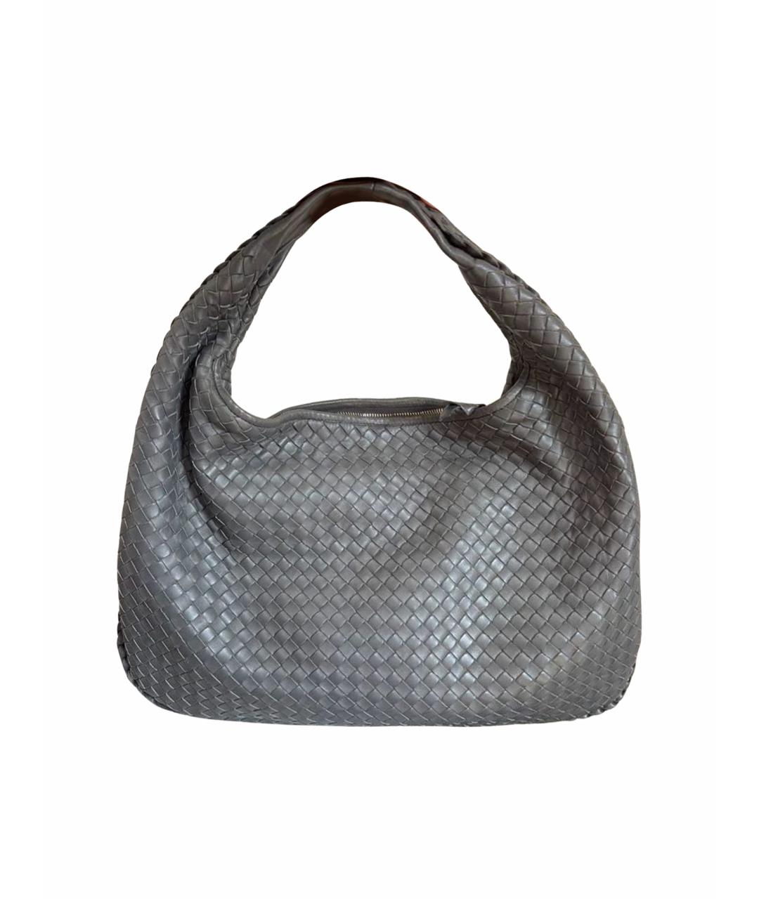 BOTTEGA VENETA Серая кожаная сумка через плечо, фото 1