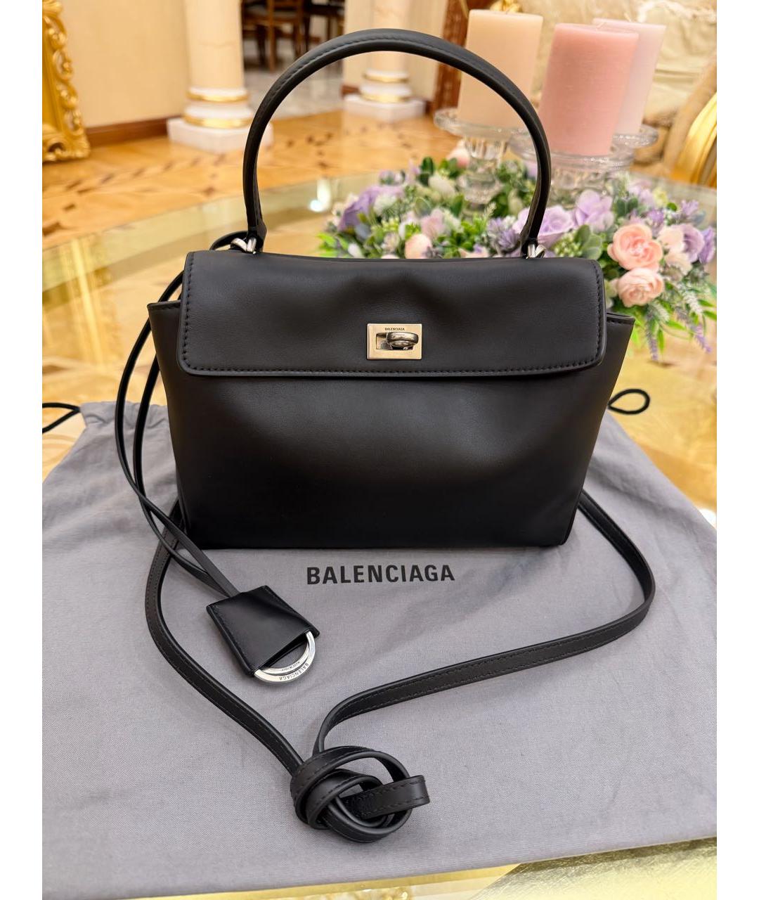 BALENCIAGA Черная кожаная сумка через плечо, фото 8