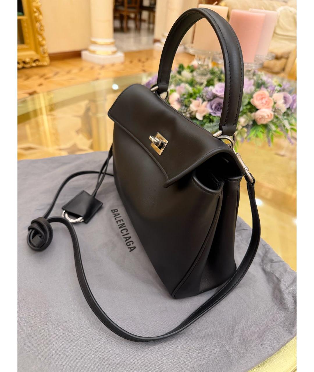 BALENCIAGA Черная кожаная сумка через плечо, фото 2