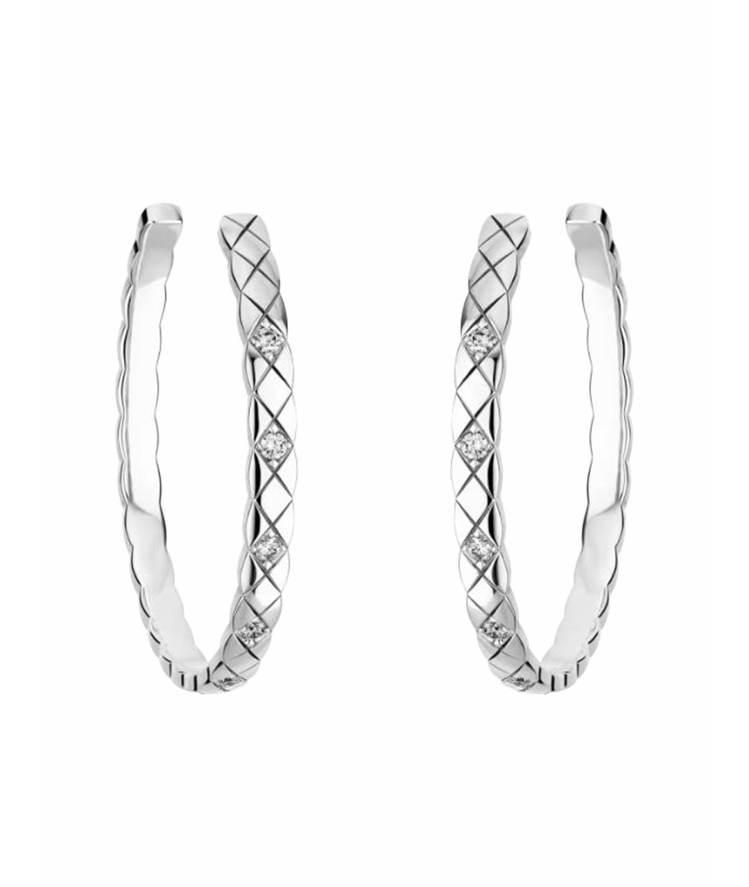 CHANEL Серебряные серьги из белого золота, фото 1