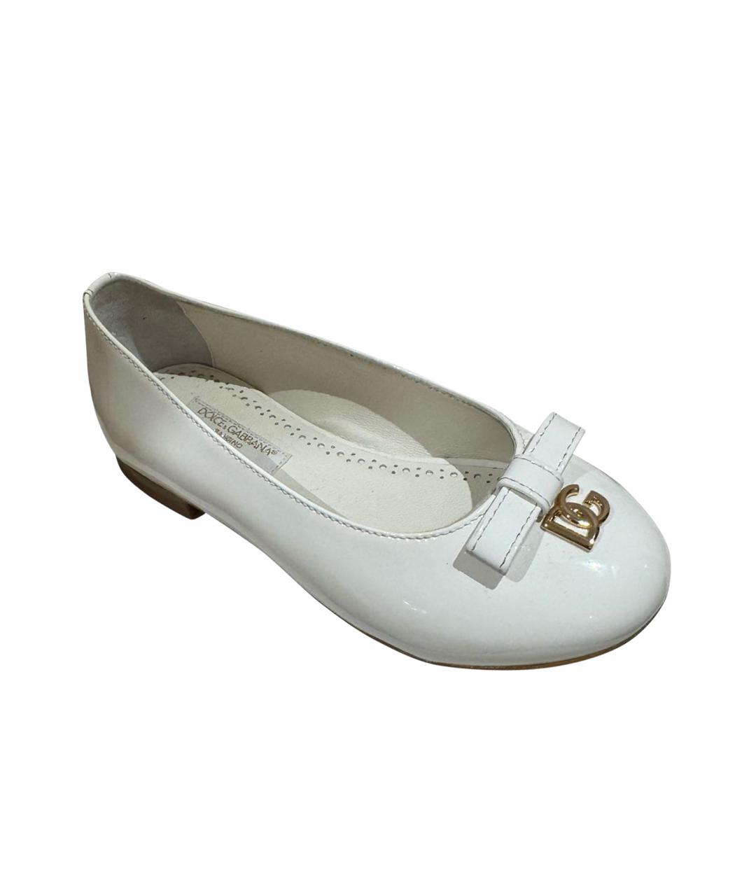 DOLCE&GABBANA Белые туфли из лакированной кожи, фото 1