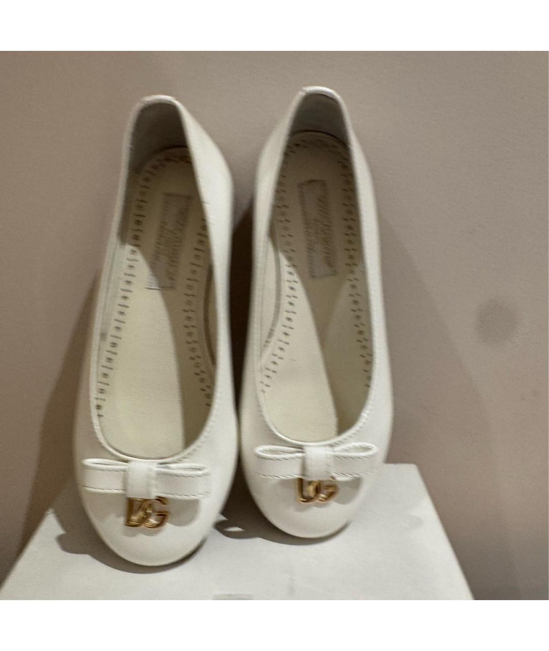 DOLCE&GABBANA Белые туфли из лакированной кожи, фото 2