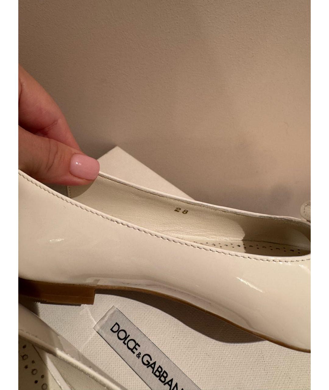 DOLCE&GABBANA Белые туфли из лакированной кожи, фото 3