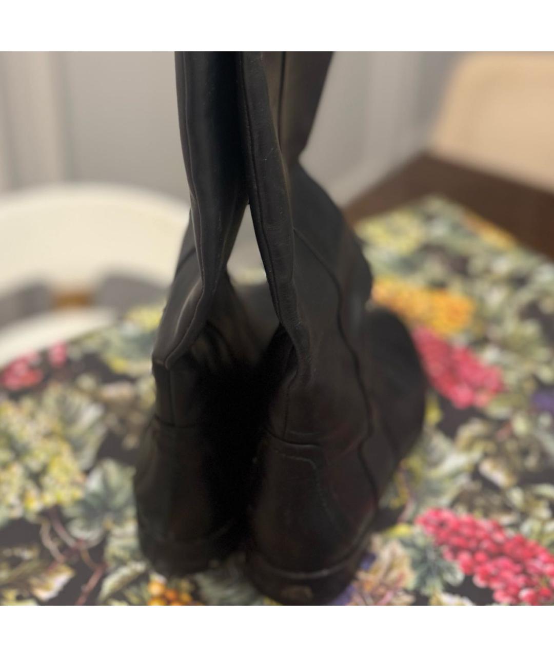 DOLCE&GABBANA Черные кожаные сапоги, фото 3