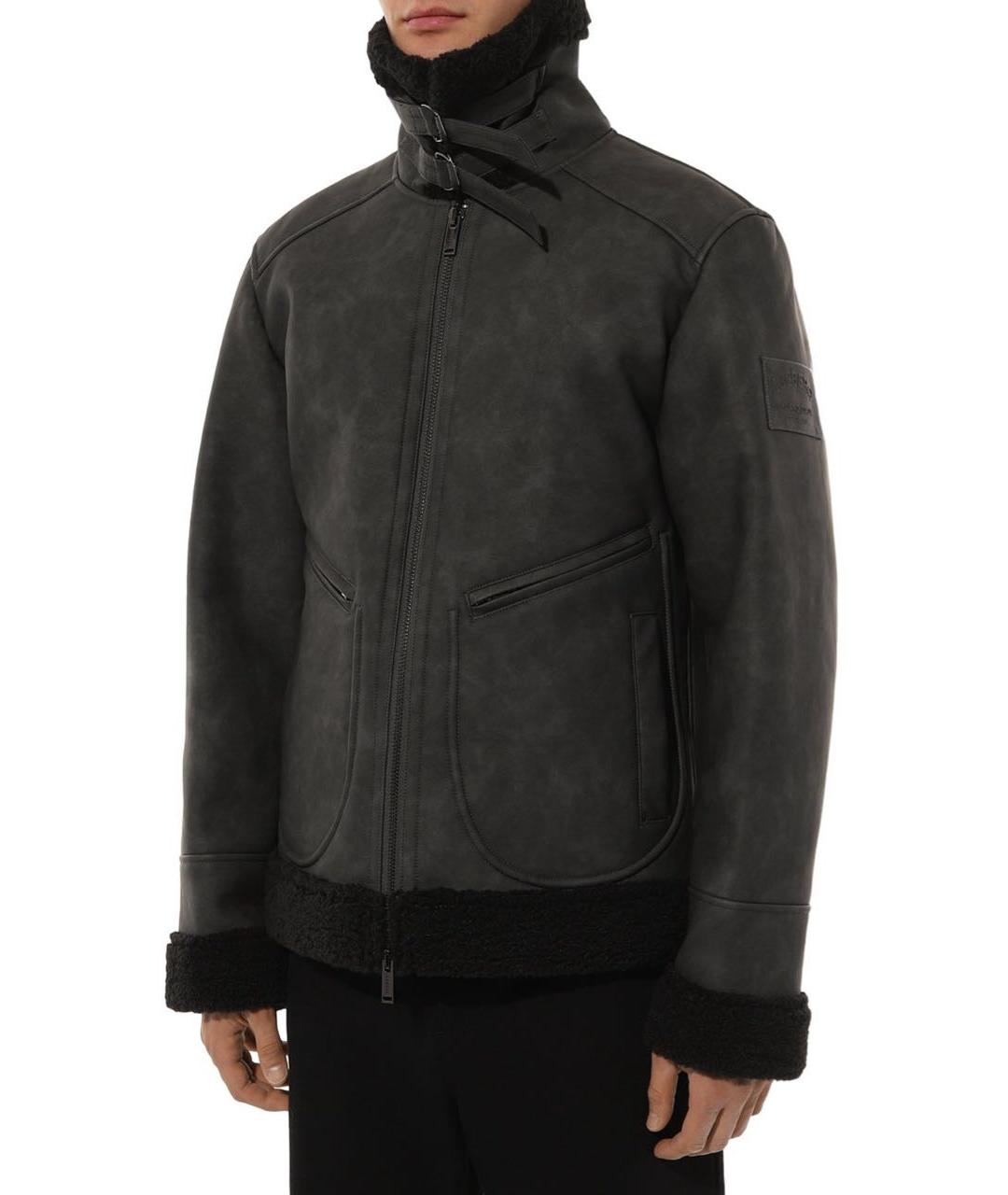 ICEBERG Черная полиэстеровая дубленка/шуба, фото 7