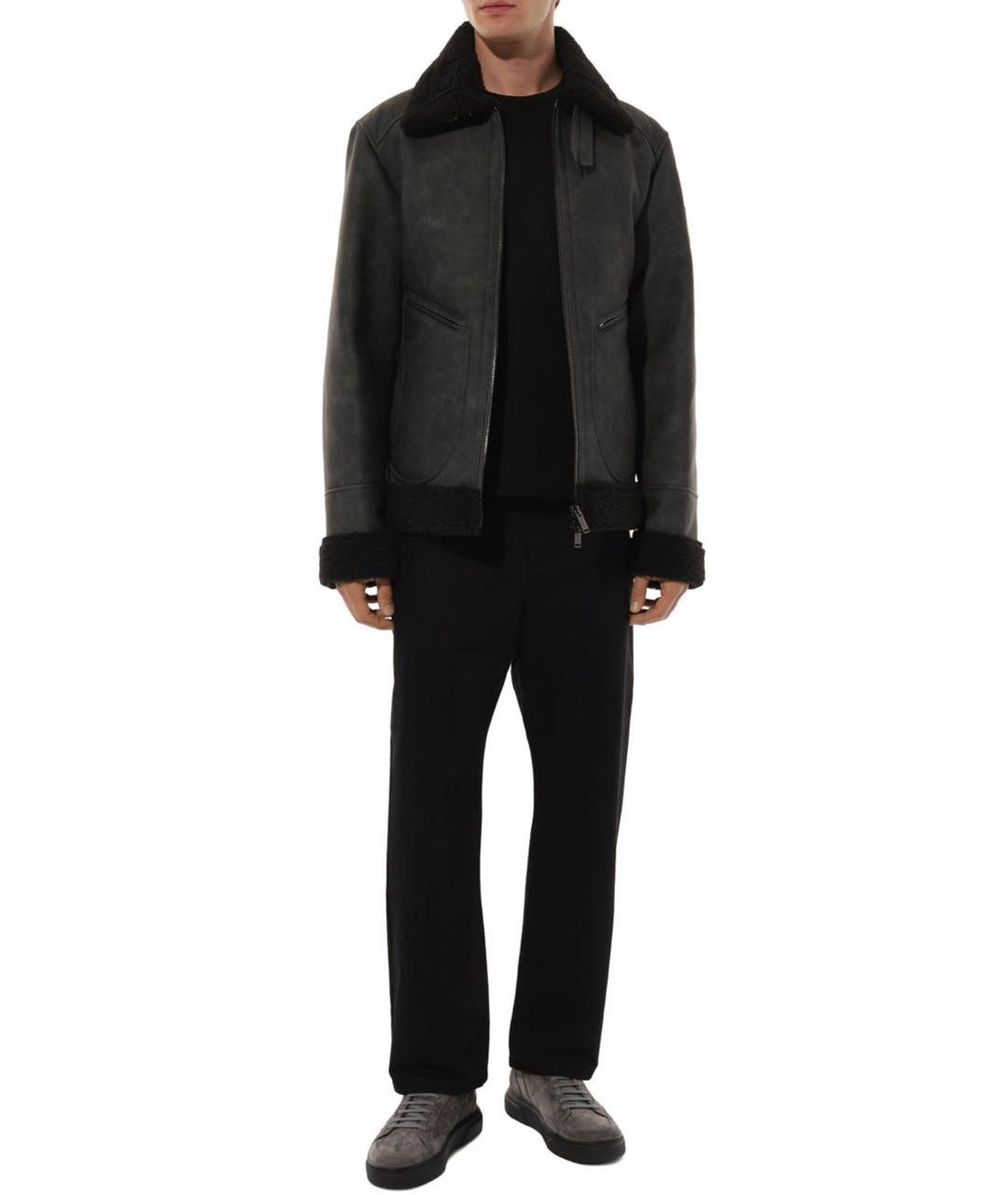 ICEBERG Черная полиэстеровая дубленка/шуба, фото 2