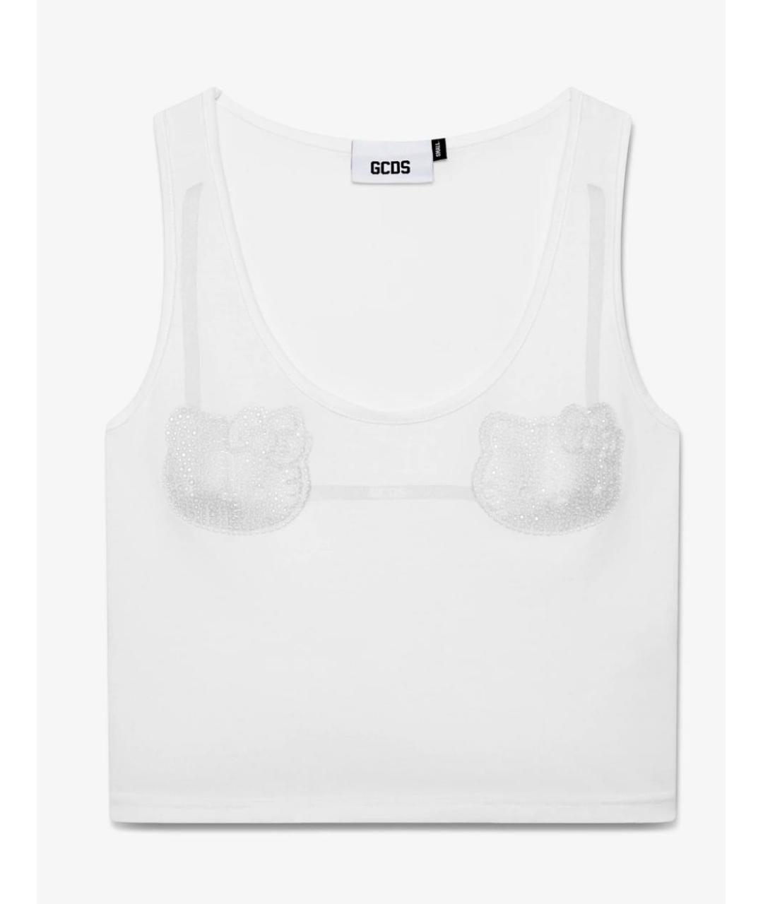 GCDS Белая хлопковая майка, фото 6