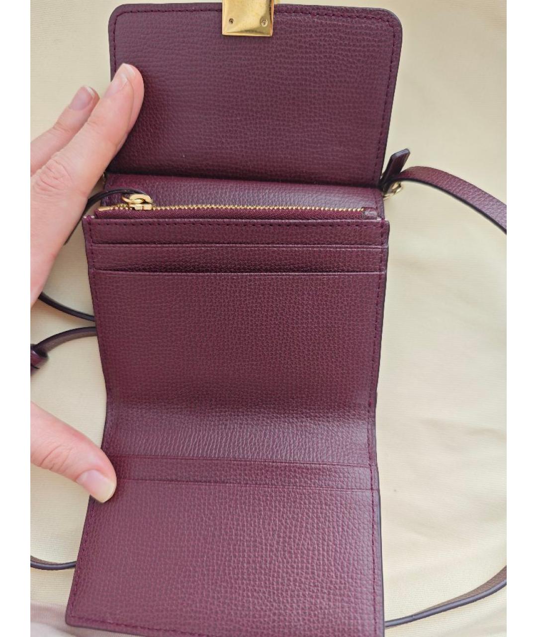 POLENE Бордовый кожаный кошелек, фото 2