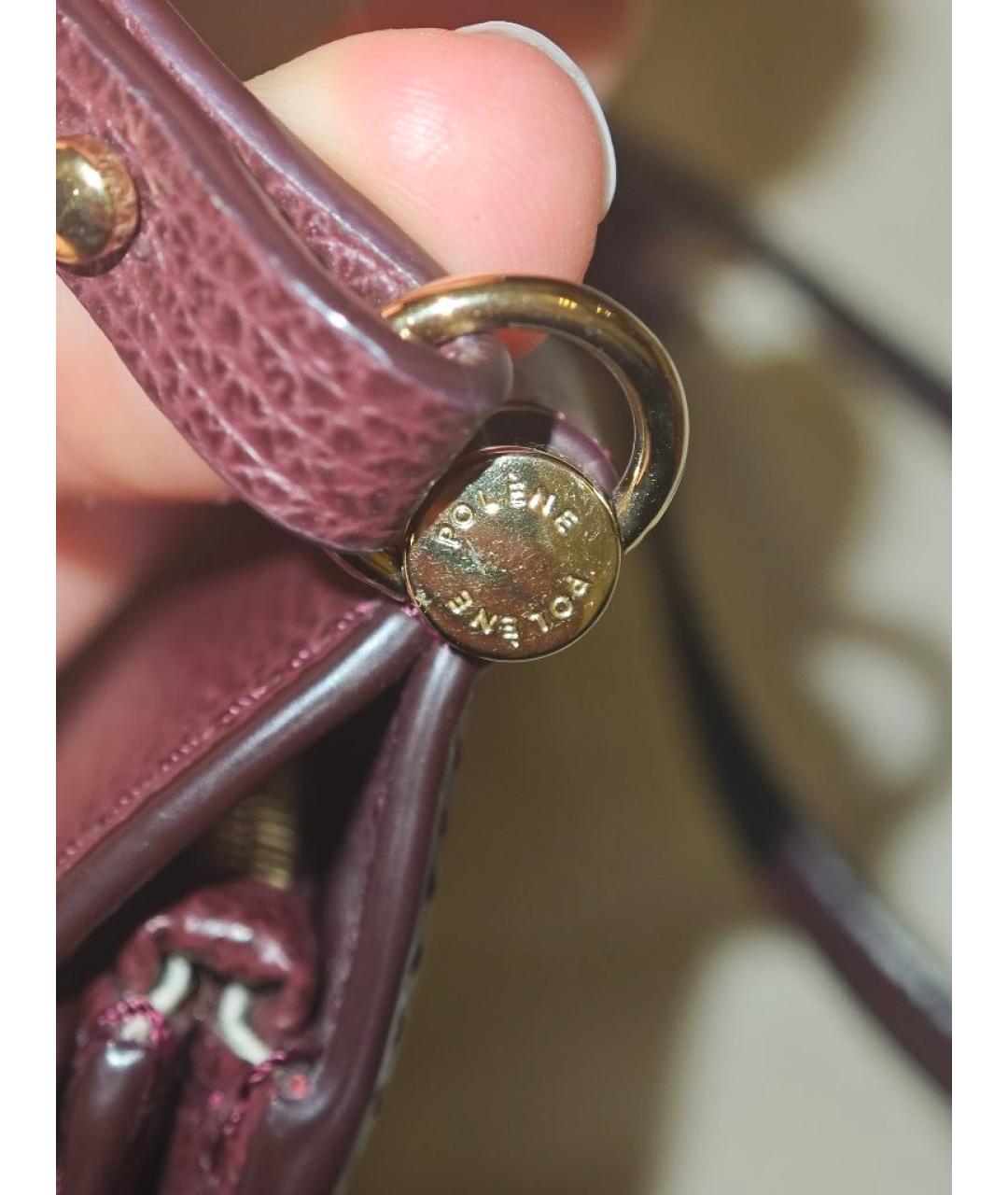 POLENE Бордовый кожаный кошелек, фото 5