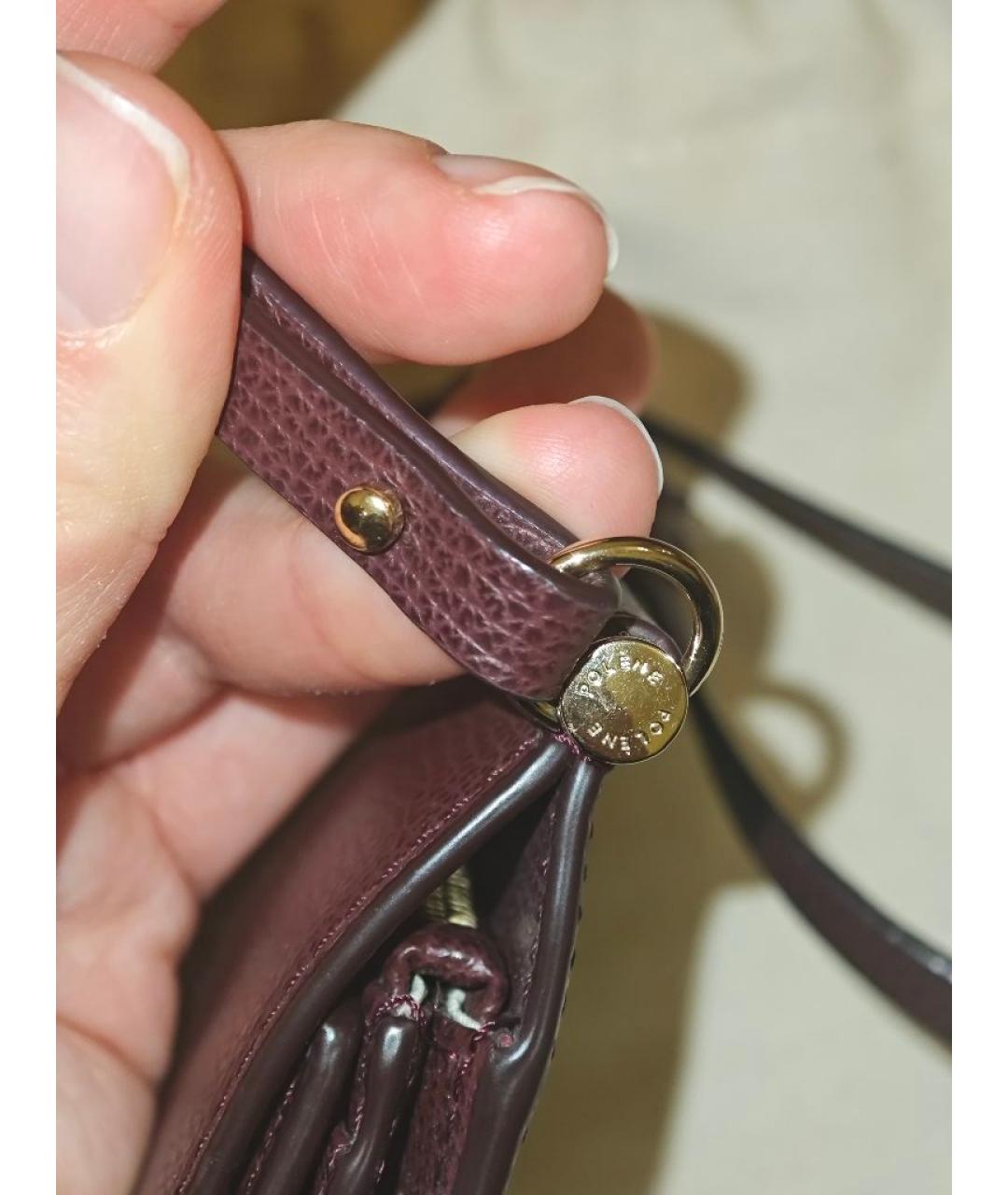 POLENE Бордовый кожаный кошелек, фото 6