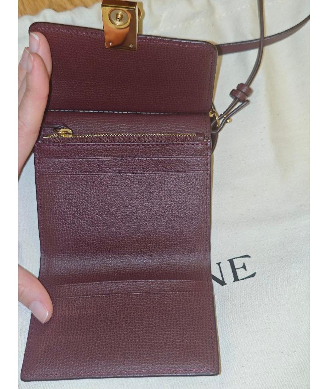 POLENE Бордовый кожаный кошелек, фото 4