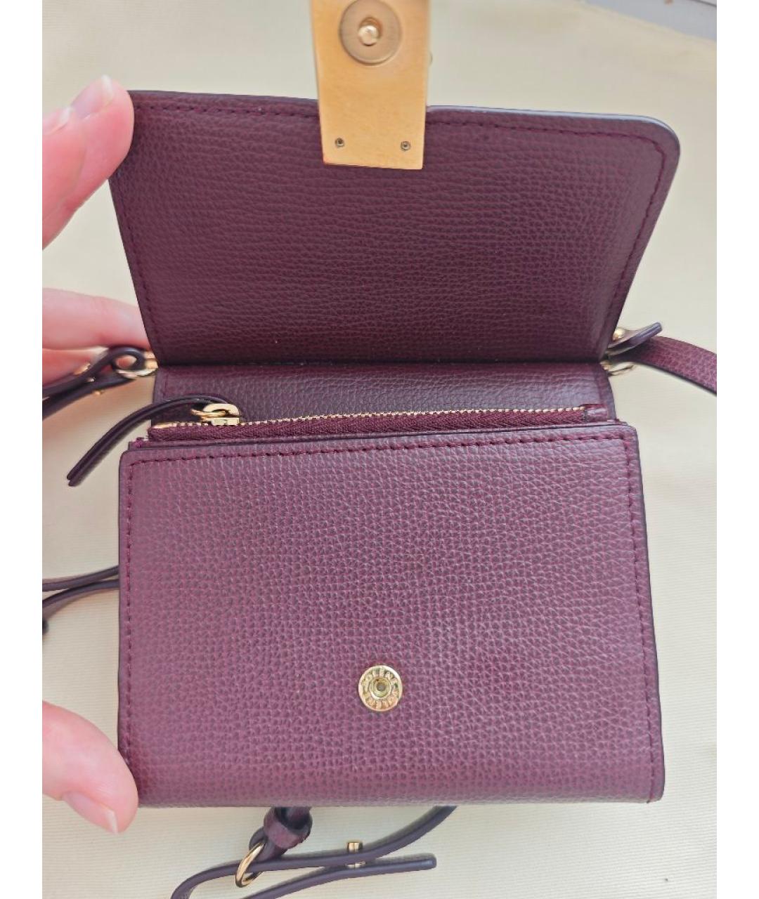 POLENE Бордовый кожаный кошелек, фото 4