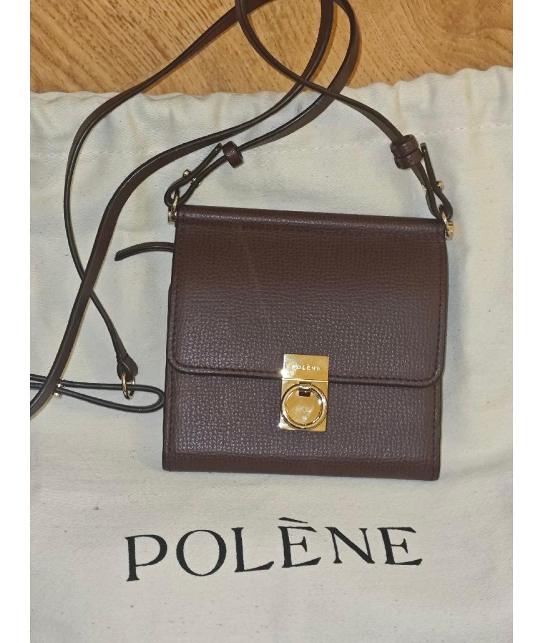 POLENE Бордовый кожаный кошелек, фото 2