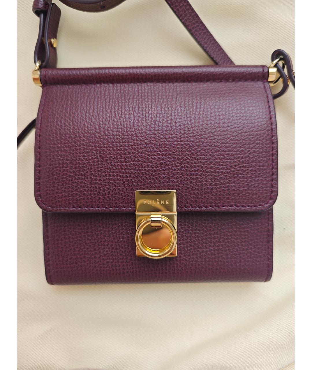 POLENE Бордовый кожаный кошелек, фото 9
