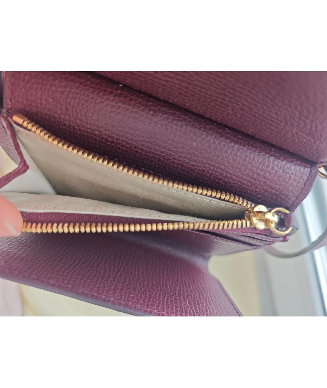 POLENE Бордовый кожаный кошелек, фото 3