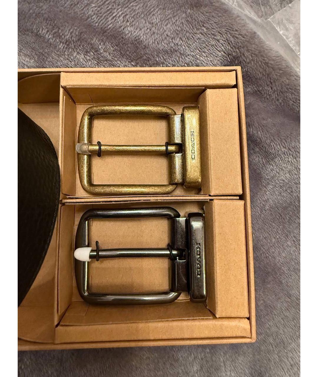 COACH Черный кожаный ремень, фото 3