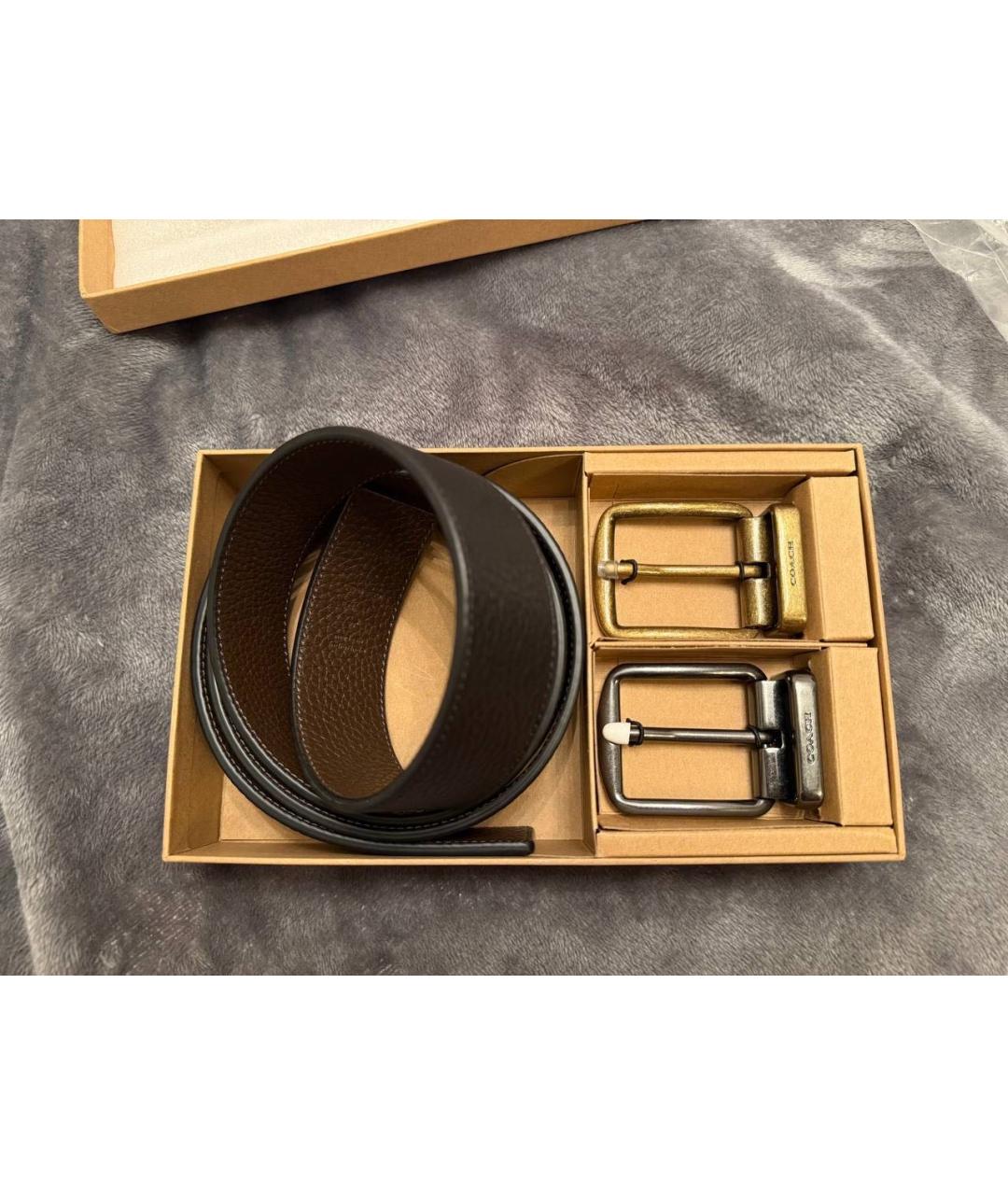 COACH Черный кожаный ремень, фото 2