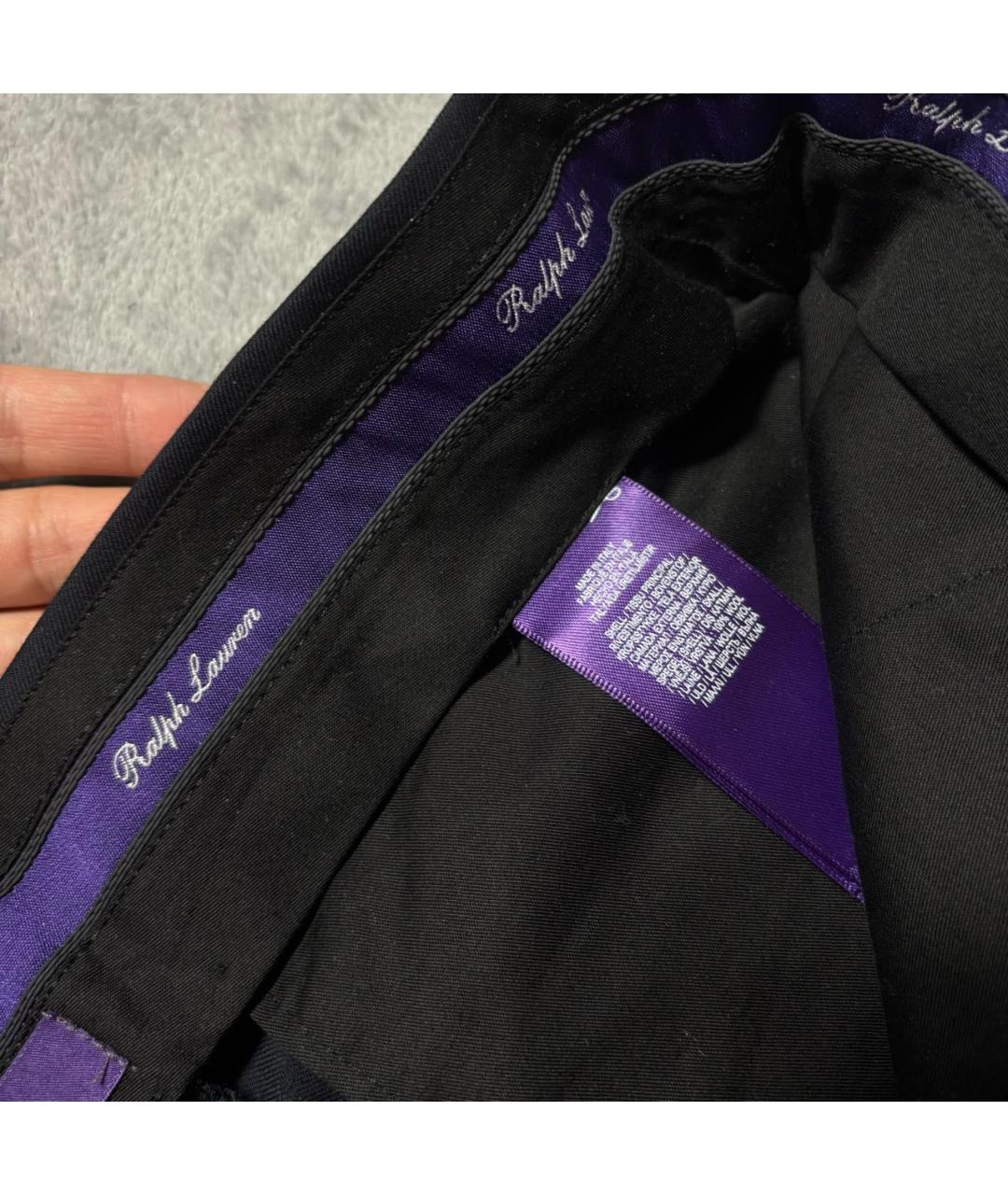 RALPH LAUREN PURPLE LABEL Темно-синие шерстяные классические брюки, фото 5