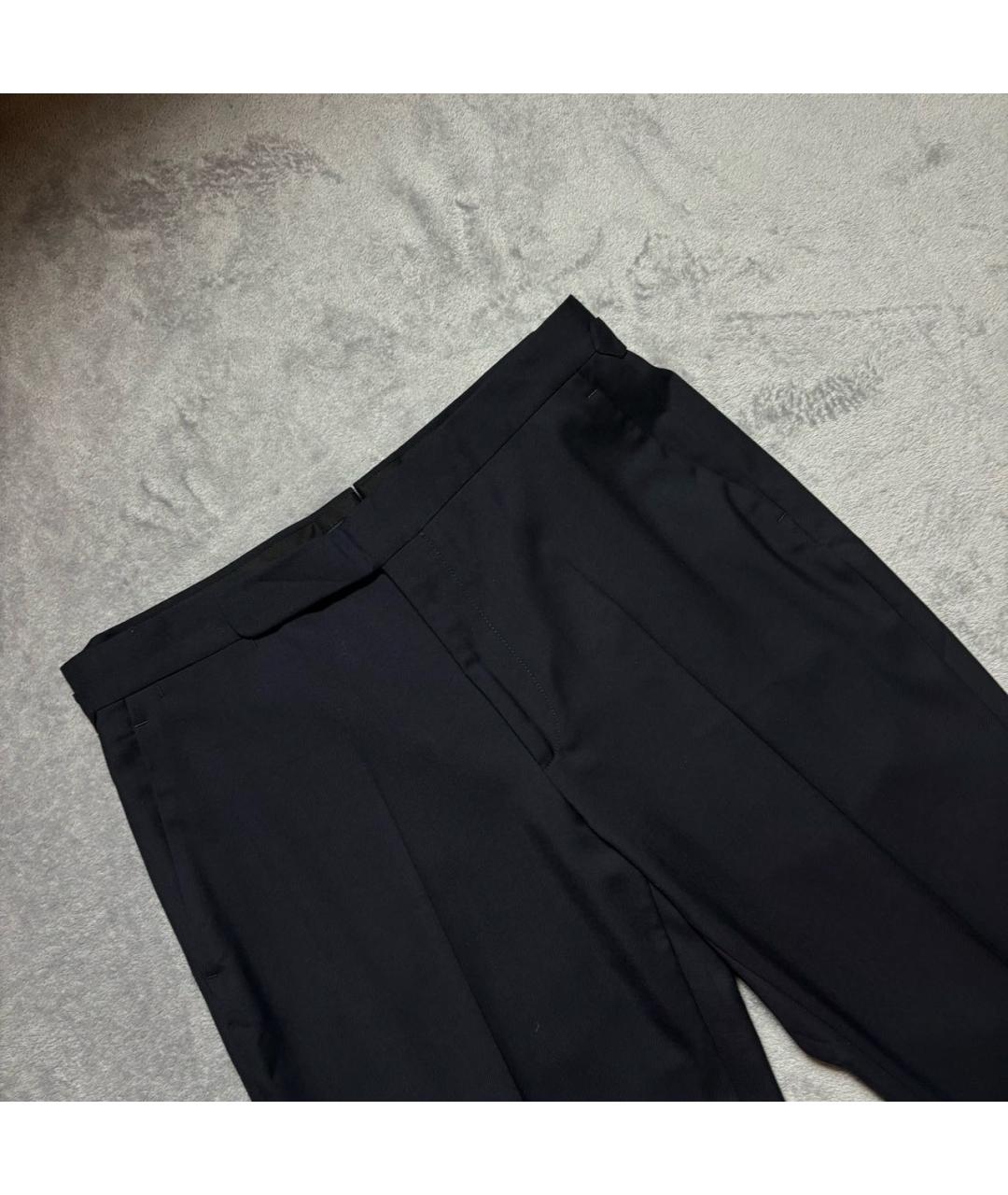 RALPH LAUREN PURPLE LABEL Темно-синие шерстяные классические брюки, фото 2