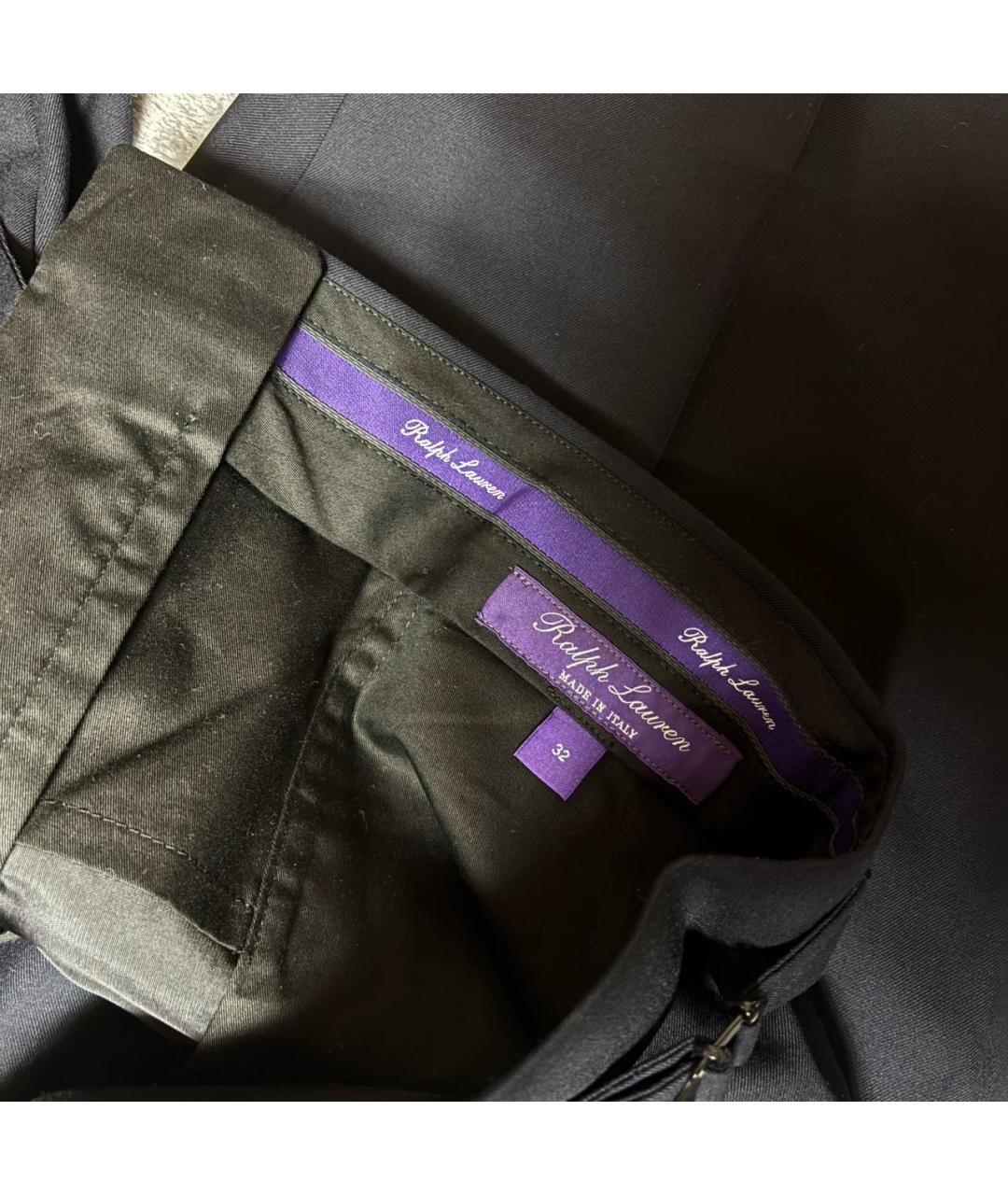 RALPH LAUREN PURPLE LABEL Темно-синие шерстяные классические брюки, фото 7