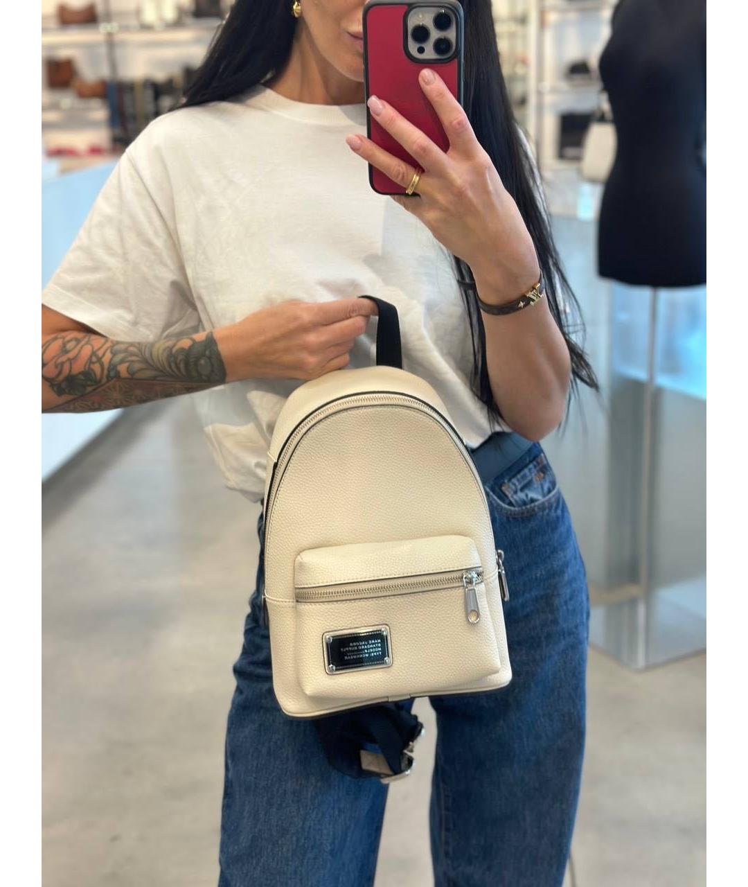 MARC JACOBS Бежевый кожаный рюкзак, фото 4