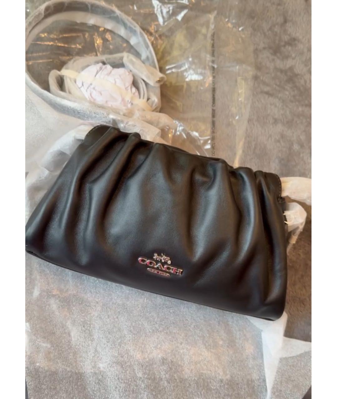 COACH Черная кожаная сумка через плечо, фото 3