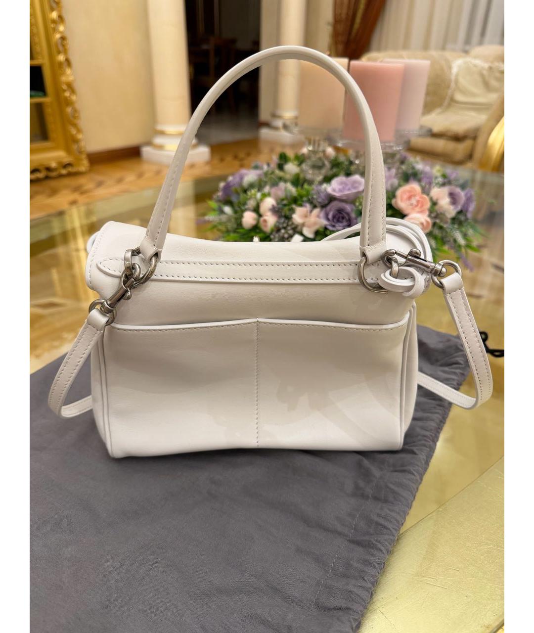 BALENCIAGA Белая кожаная сумка через плечо, фото 3