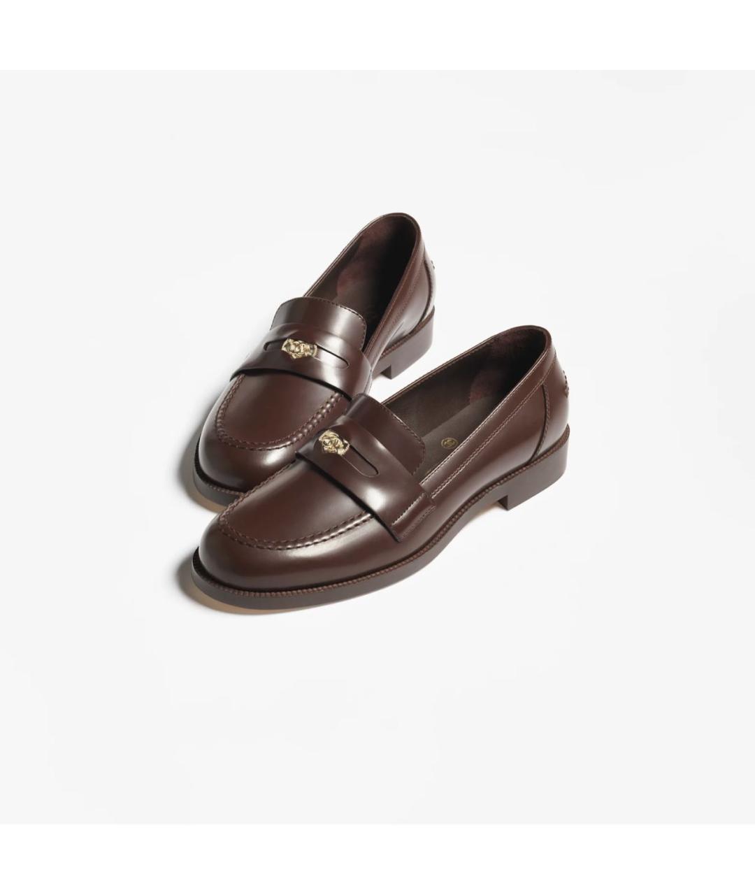 CHANEL Коричневые кожаные мокасины, фото 2