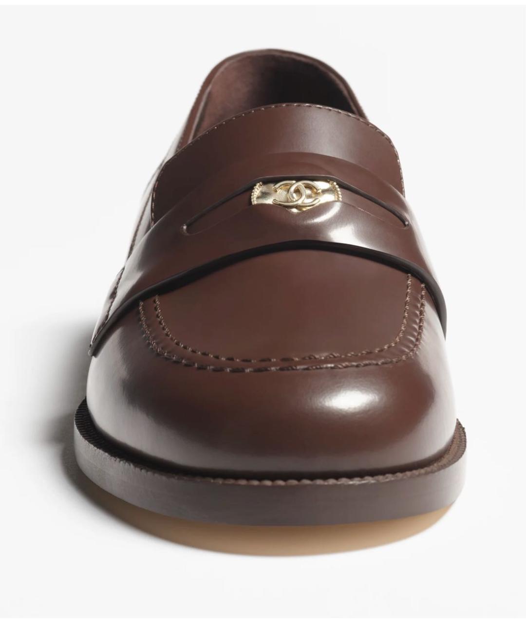 CHANEL Коричневые кожаные мокасины, фото 3