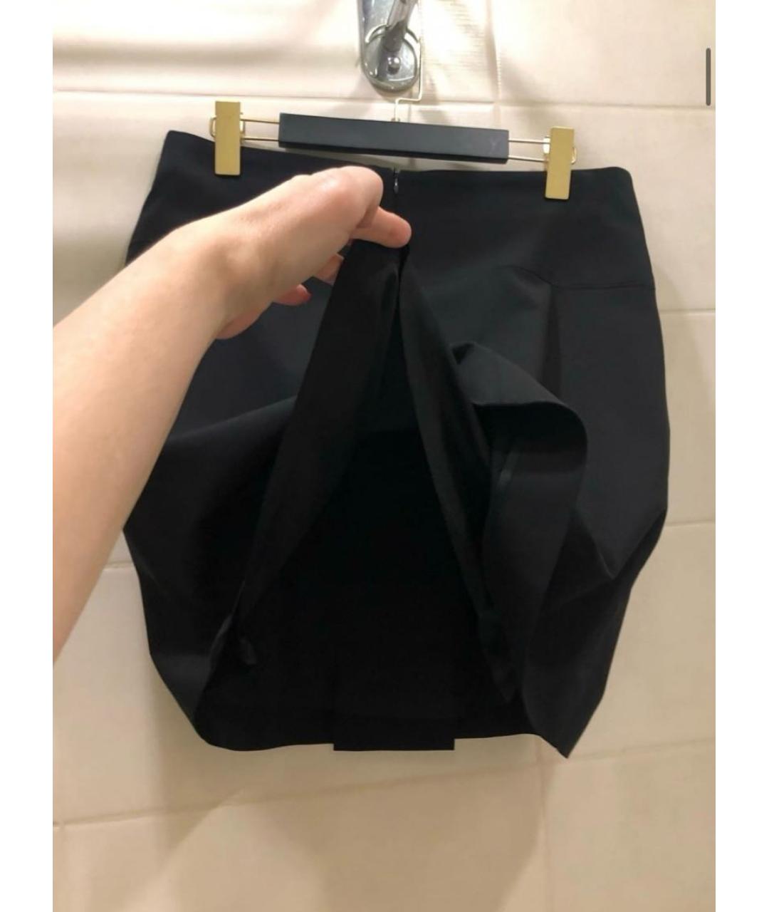 COACH Черная шерстяная юбка мини, фото 8