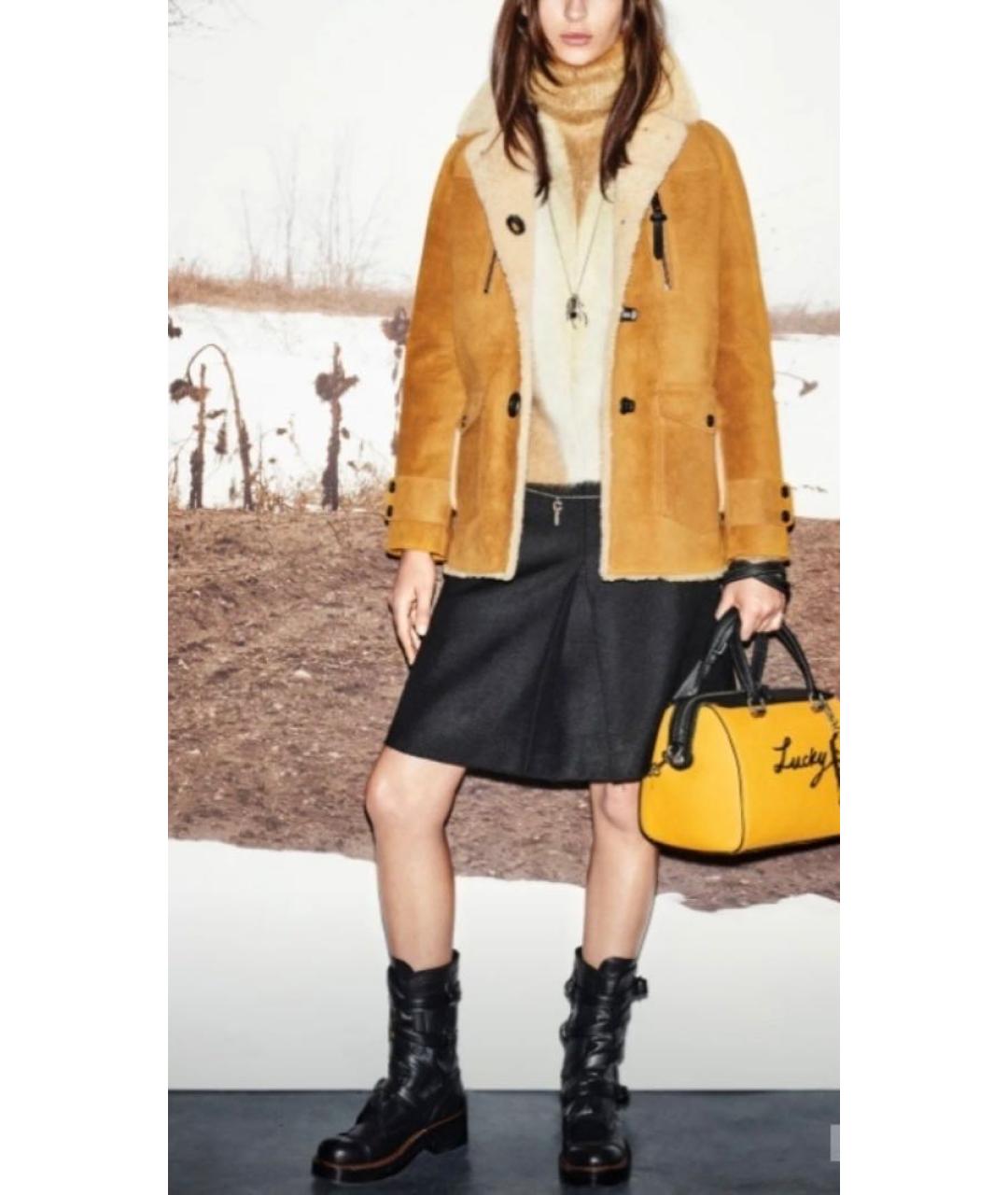 COACH Черная шерстяная юбка мини, фото 5