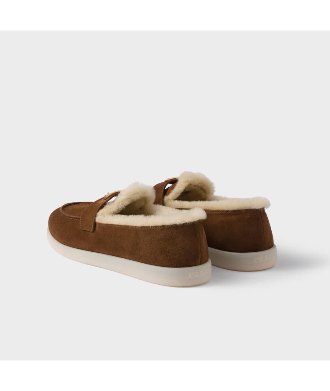 PRADA Коричневые кожаные лоферы, фото 4