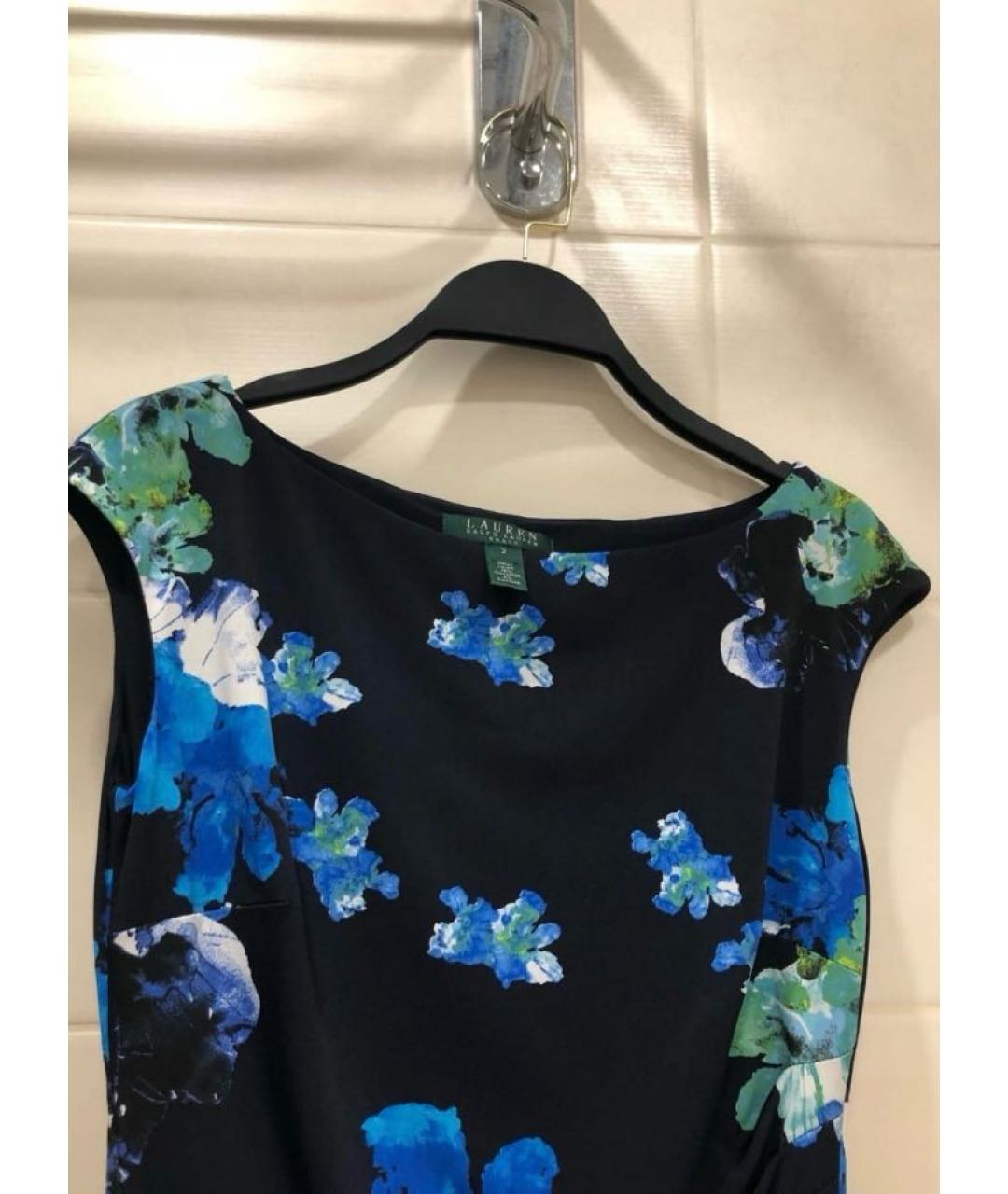 RALPH LAUREN Синее полиэстеровое коктейльное платье, фото 8