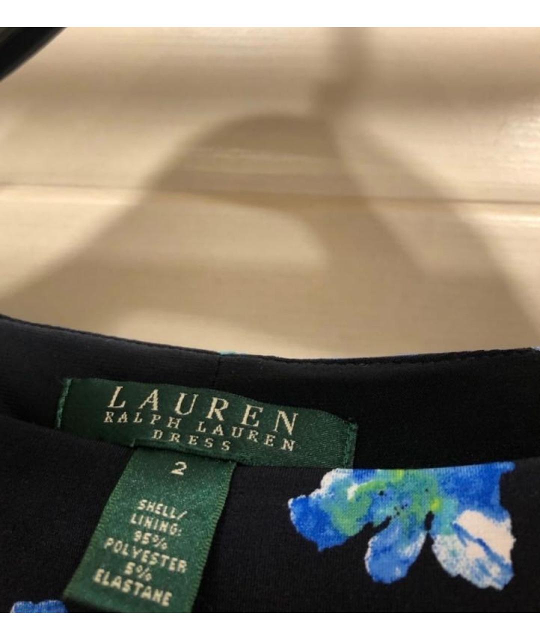 RALPH LAUREN Синее полиэстеровое коктейльное платье, фото 4