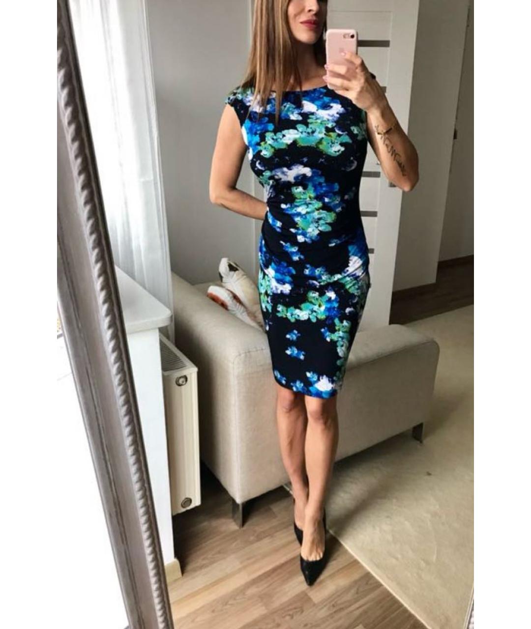 RALPH LAUREN Синее полиэстеровое коктейльное платье, фото 5