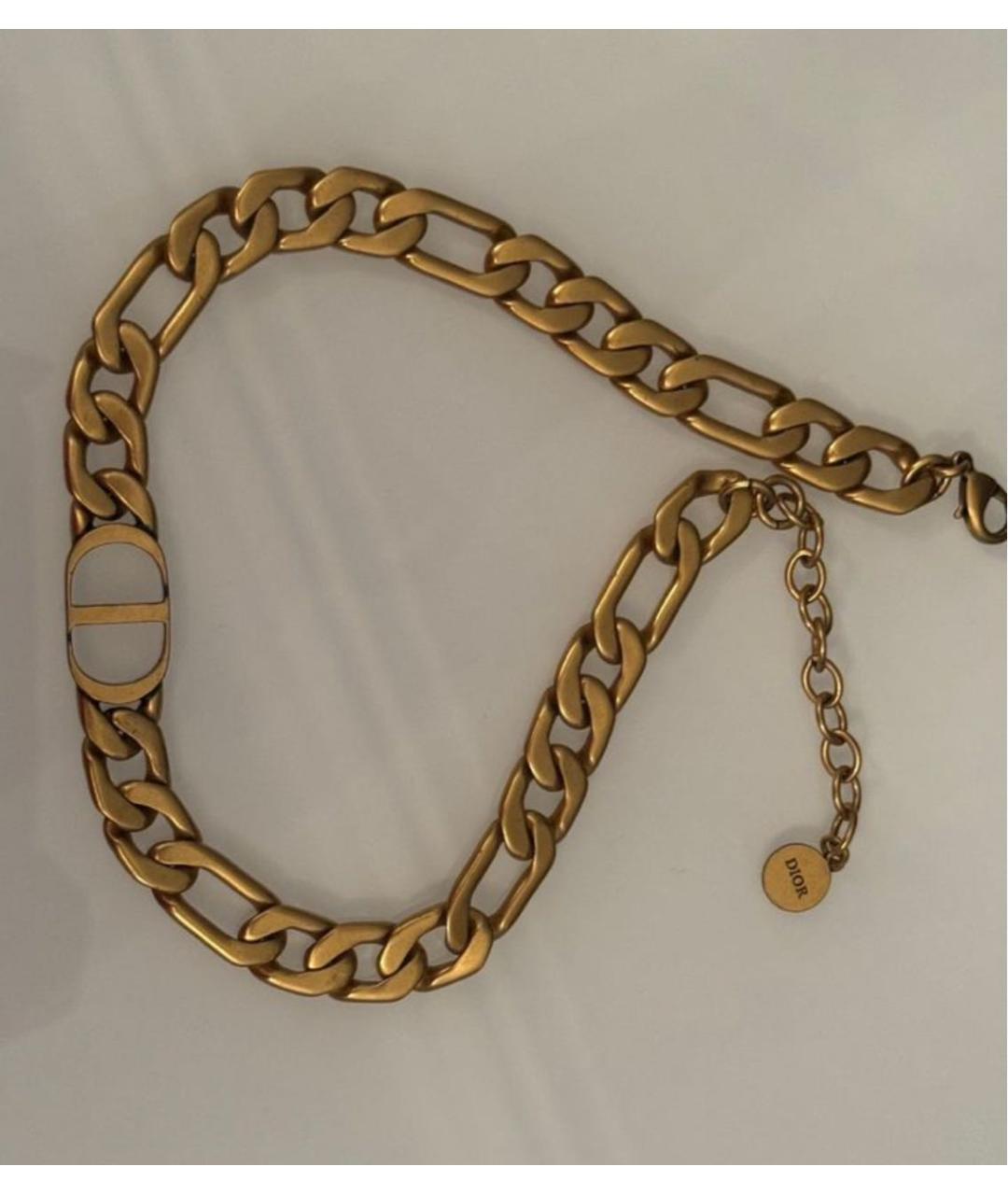 CHRISTIAN DIOR Золотой металлический чокер, фото 3