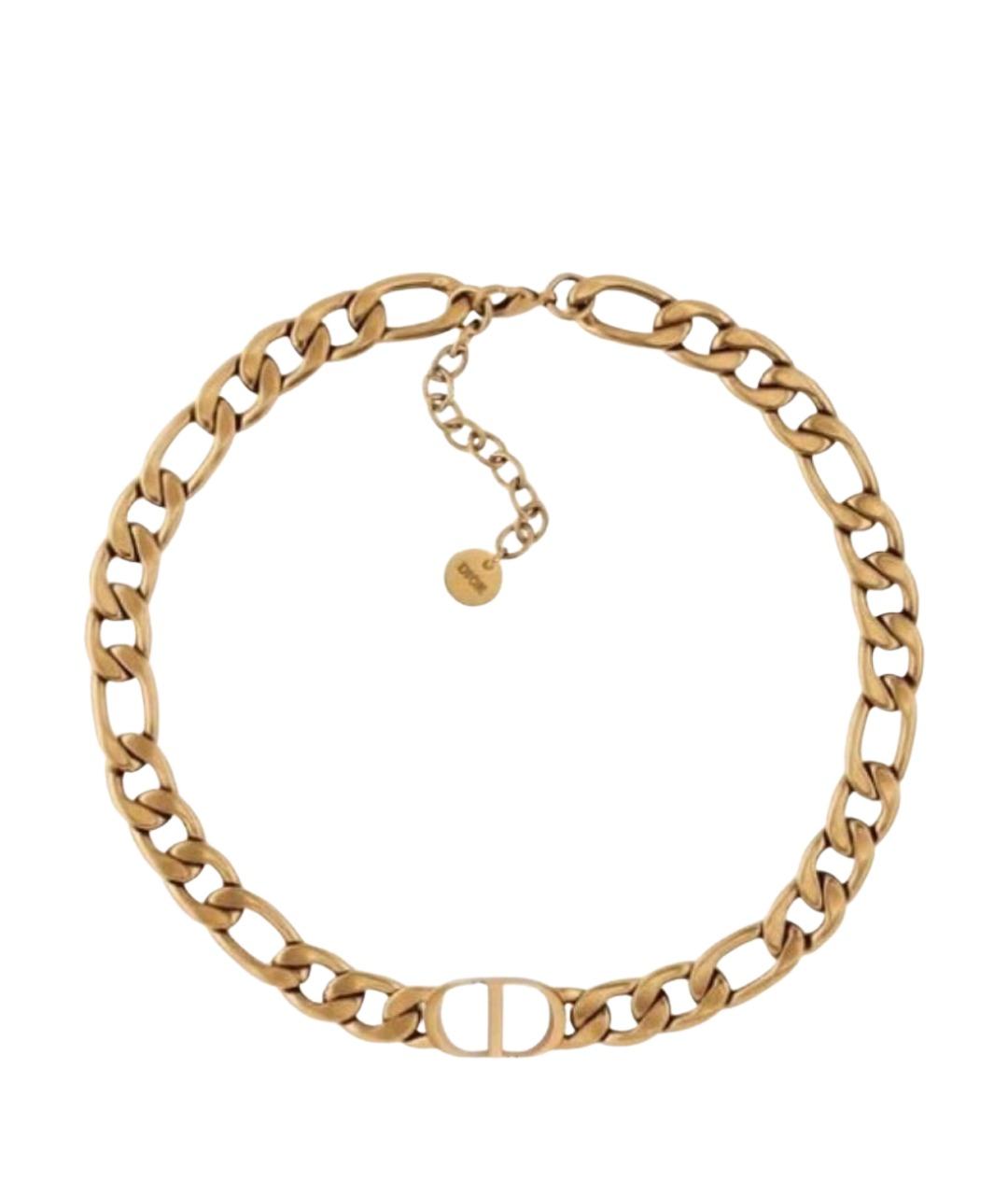 CHRISTIAN DIOR Золотой металлический чокер, фото 1