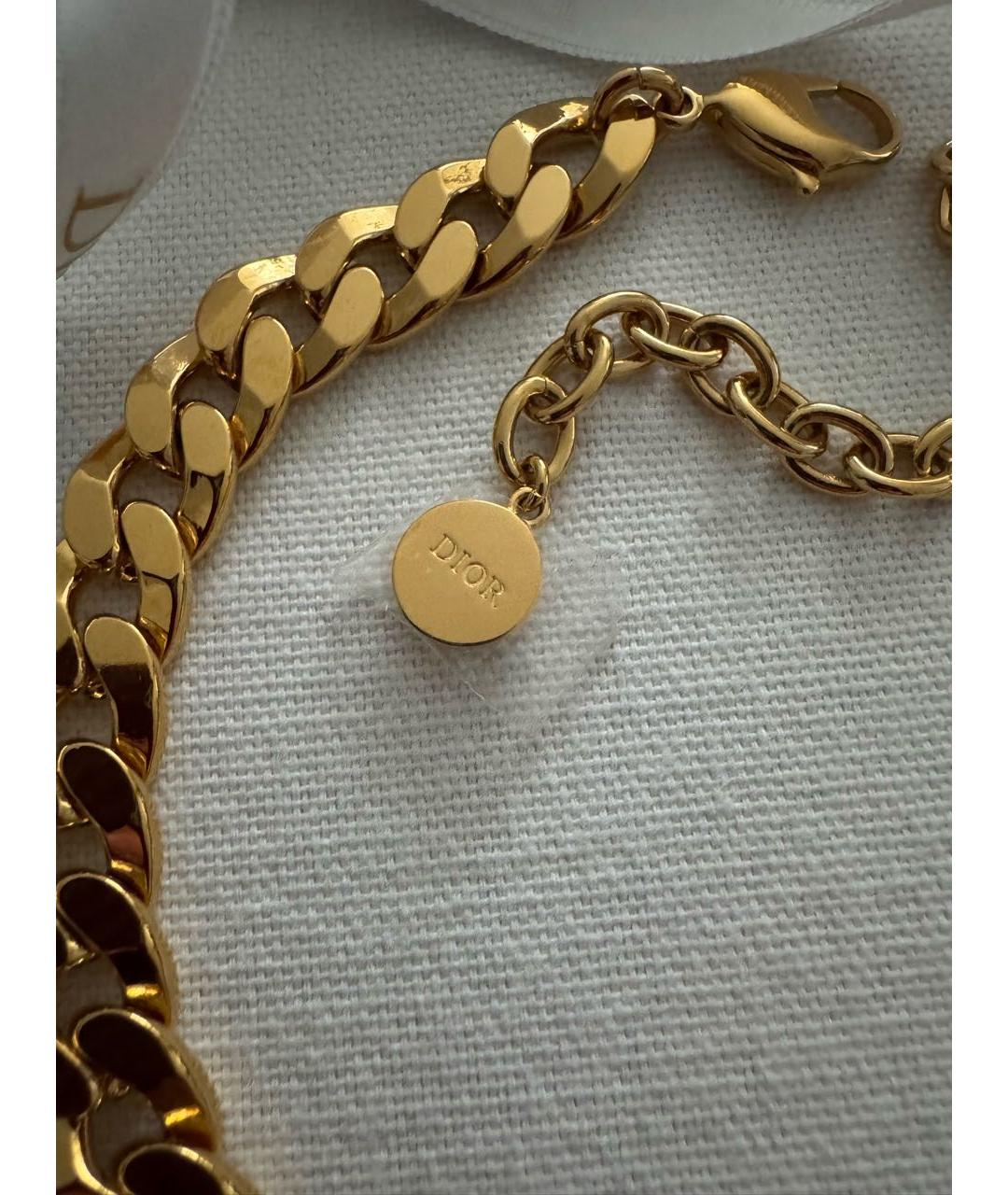 CHRISTIAN DIOR Золотое металлическое колье, фото 2