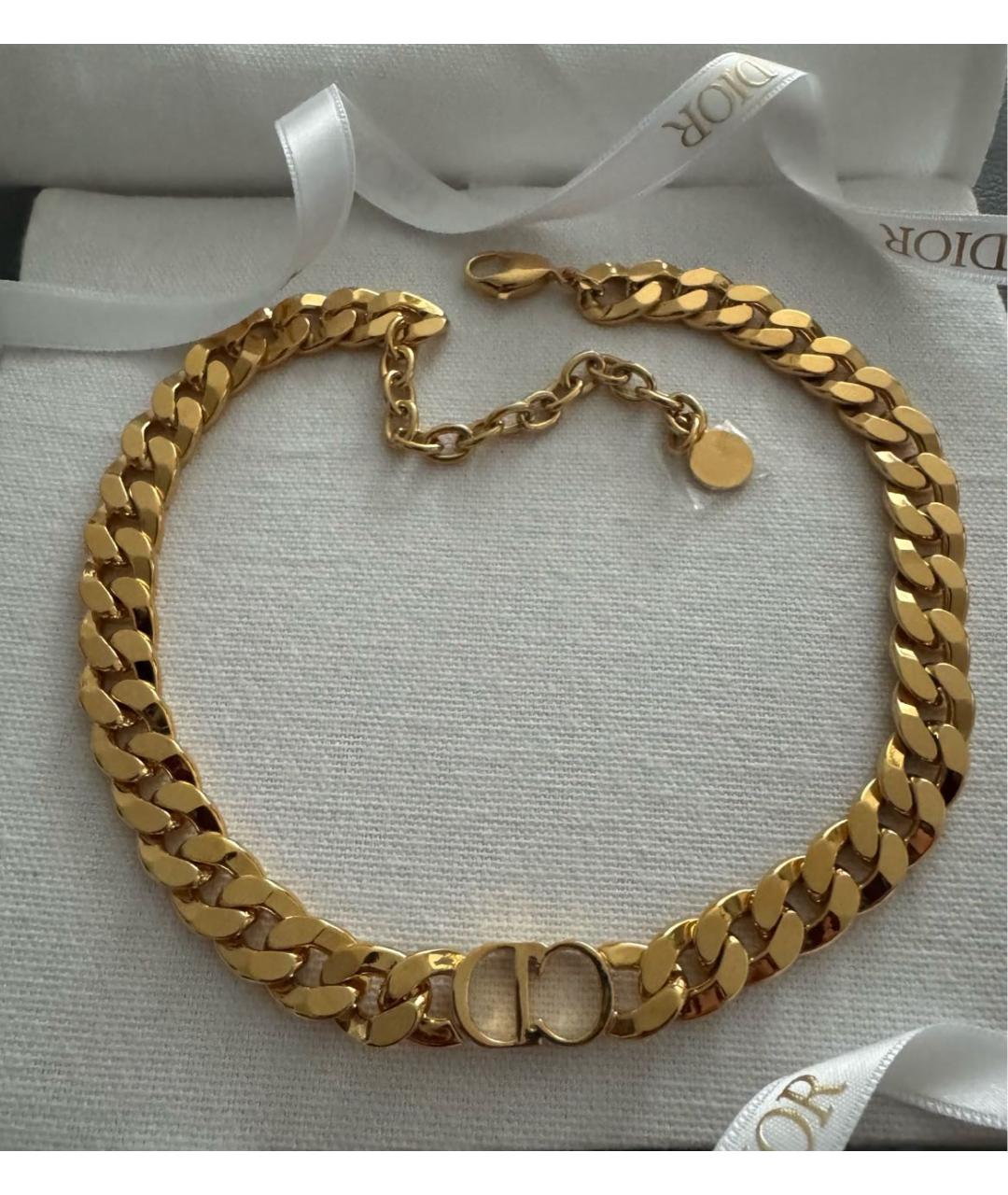 CHRISTIAN DIOR Золотое металлическое колье, фото 4