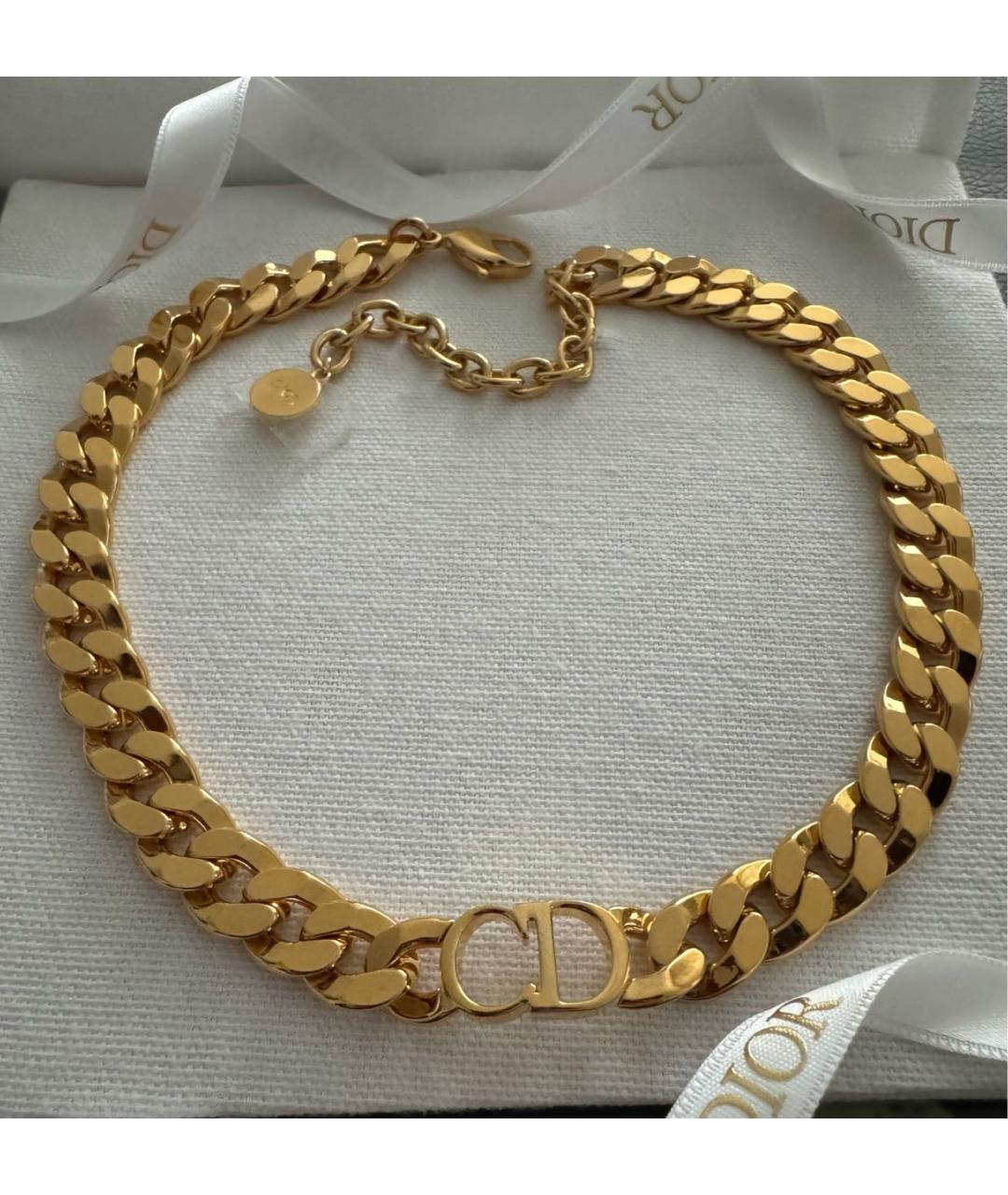 CHRISTIAN DIOR Золотое металлическое колье, фото 3