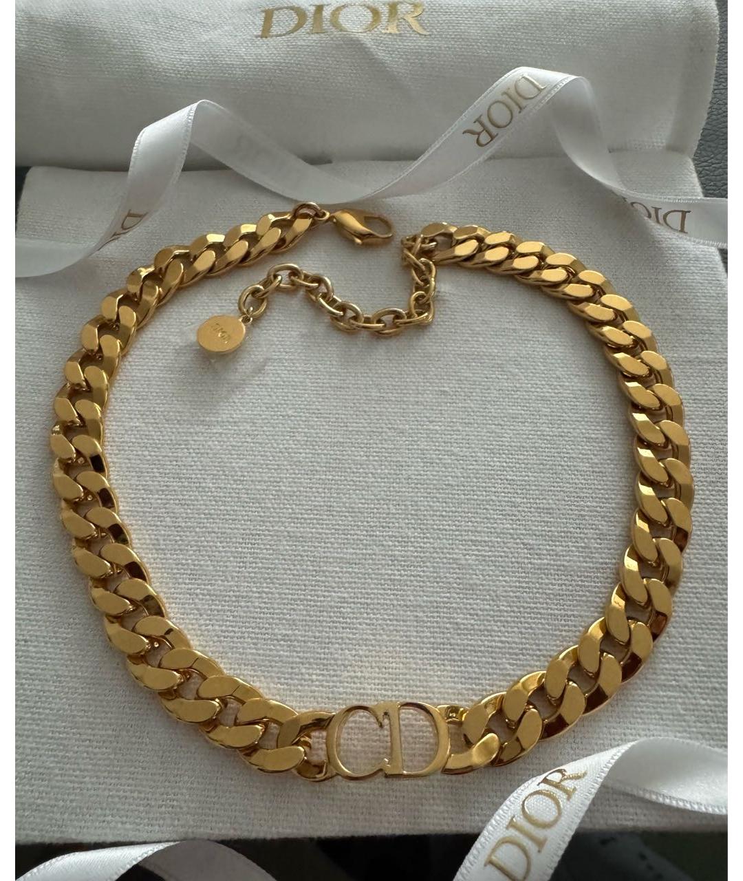 CHRISTIAN DIOR Золотое металлическое колье, фото 5