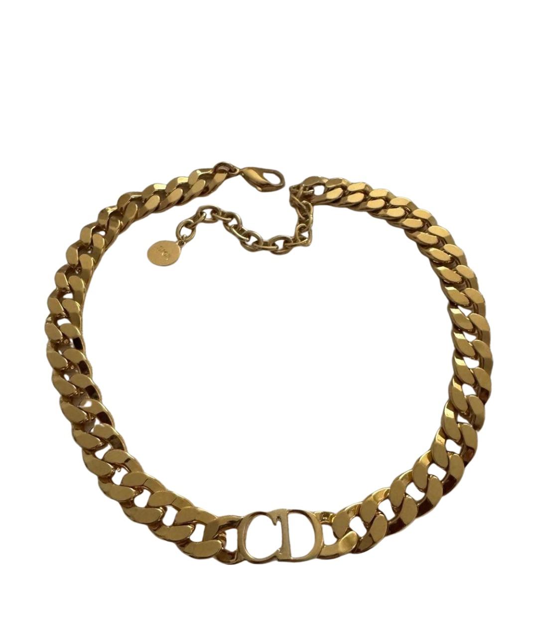 CHRISTIAN DIOR Золотое металлическое колье, фото 1