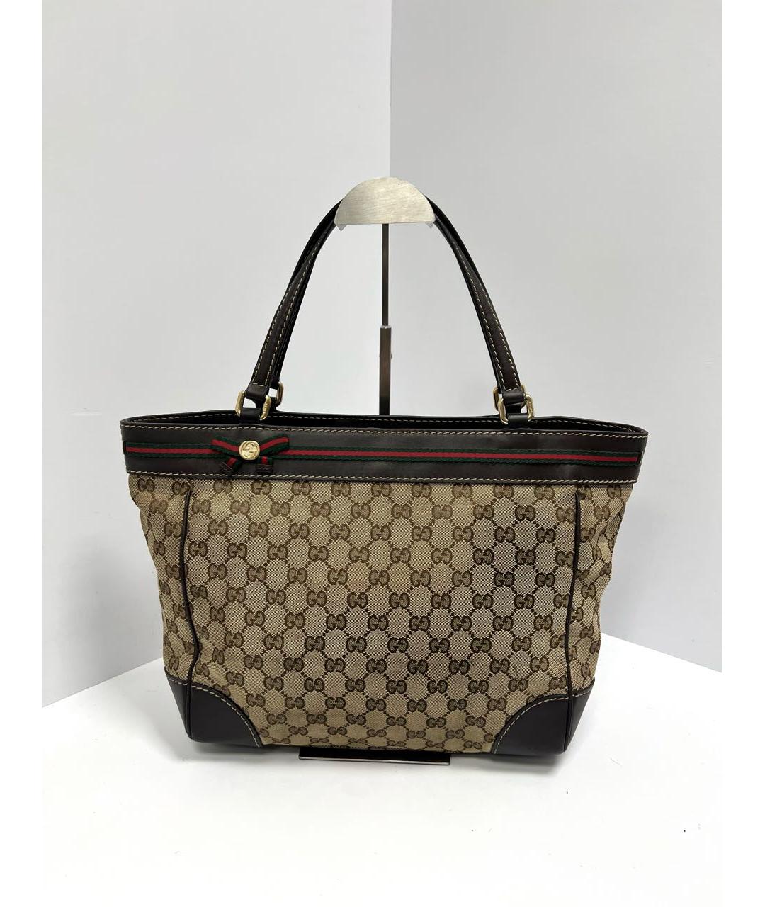 GUCCI Коричневая кожаная сумка с короткими ручками, фото 5