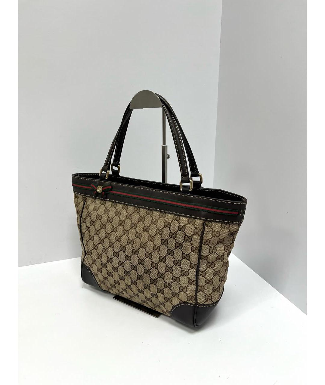 GUCCI Коричневая кожаная сумка с короткими ручками, фото 2