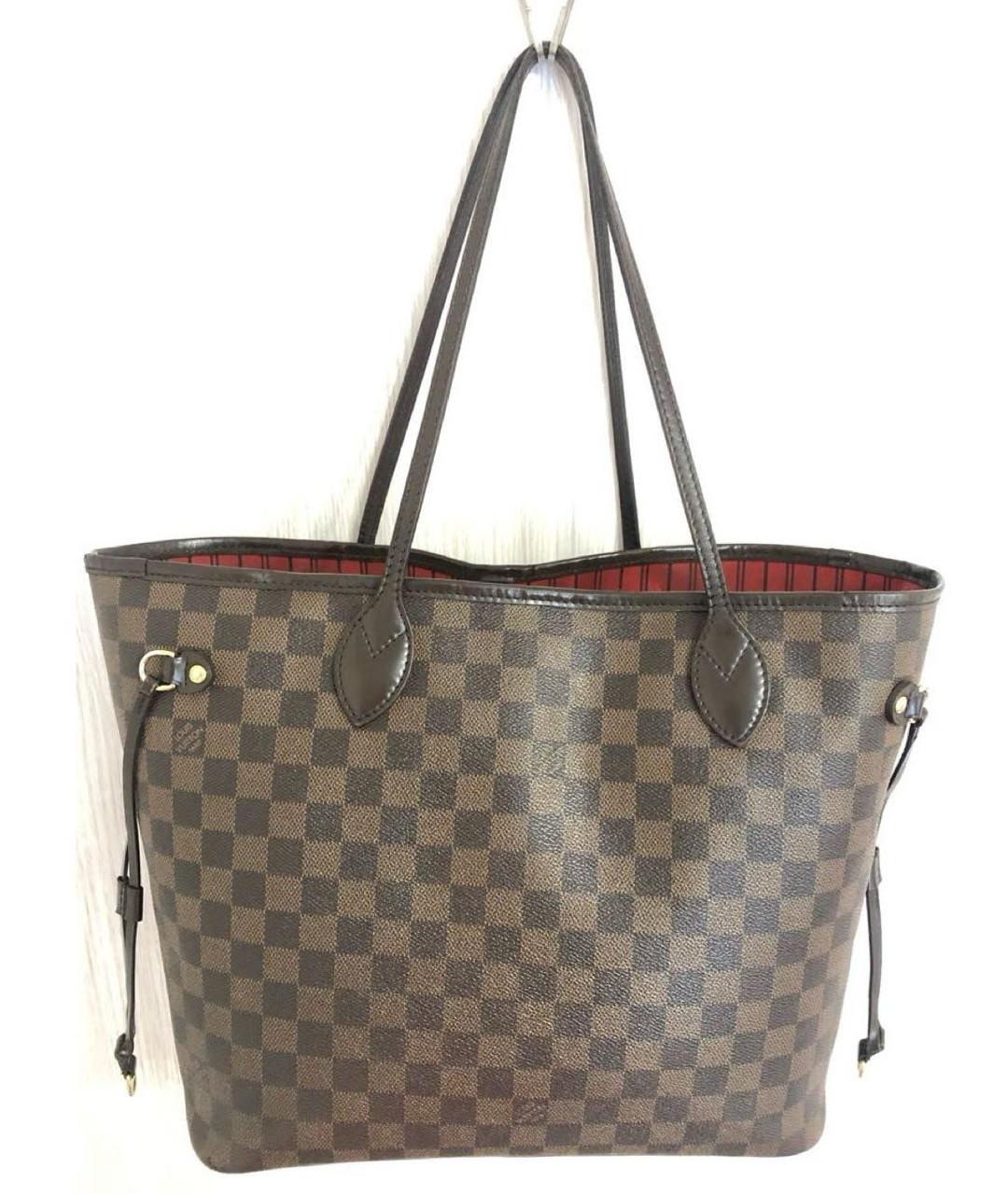 LOUIS VUITTON Коричневая кожаная сумка тоут, фото 8