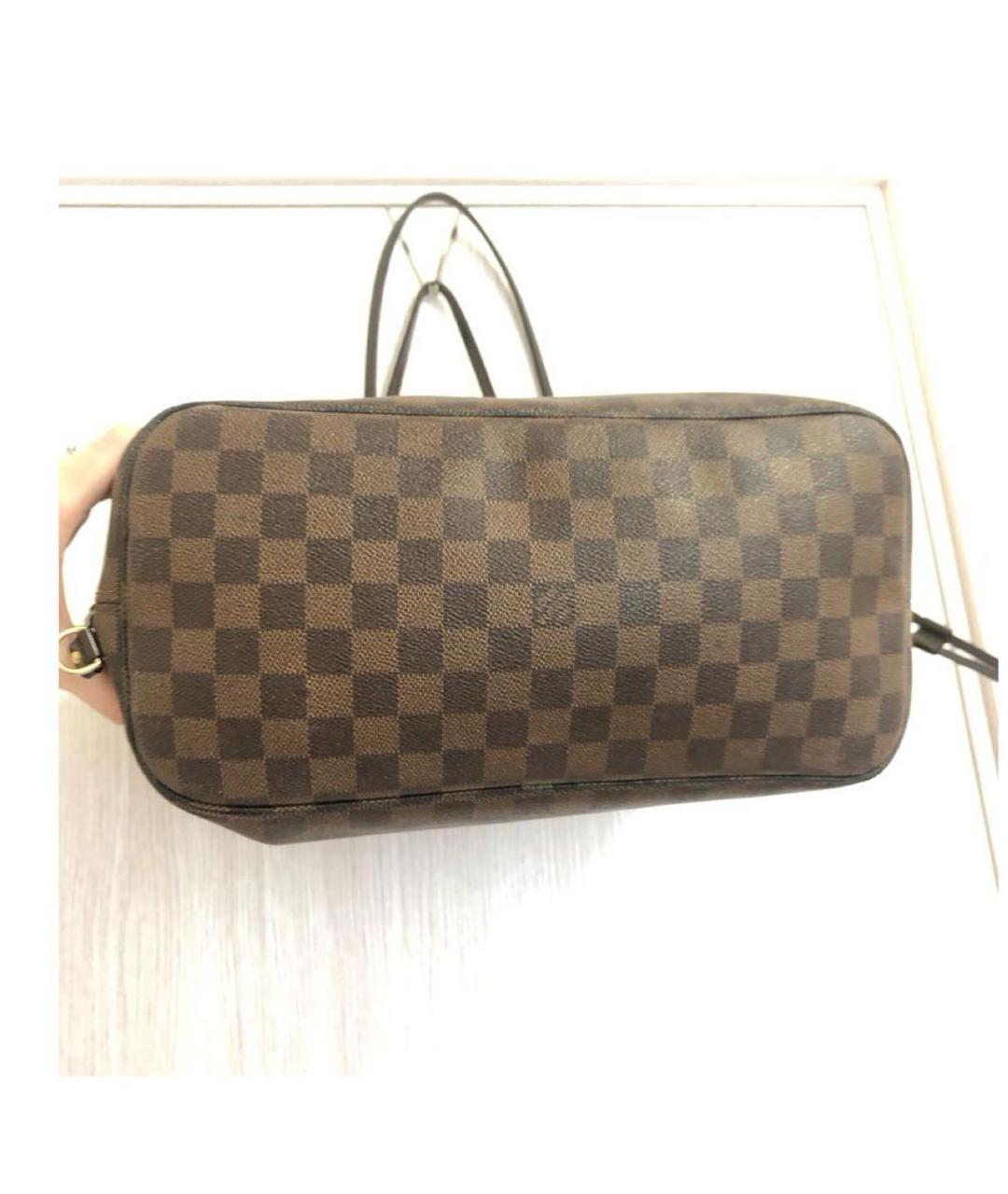 LOUIS VUITTON Коричневая кожаная сумка тоут, фото 4